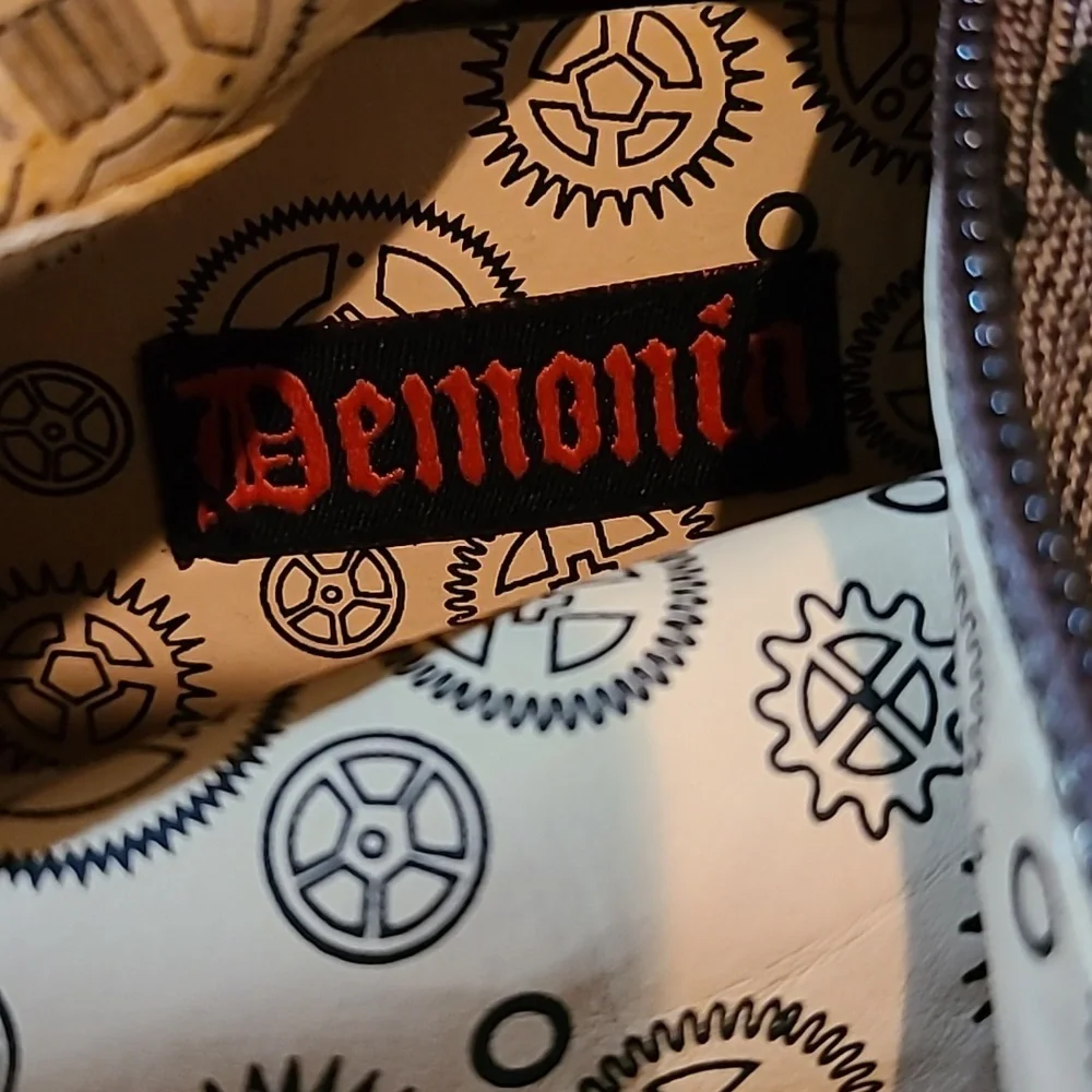 Demonia Crypto 301 Print Steam Punk Boots - Picture 5 of 6